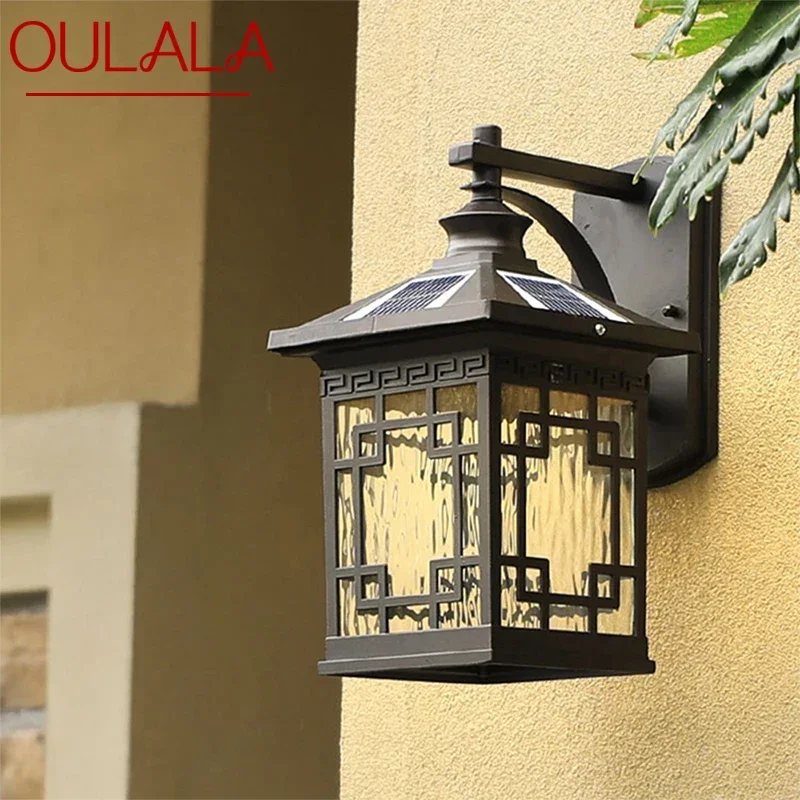 

OULALA Solar Wall Light Fixture Outdoor Modern LED Waterproof Patio Lighting For Porch Balcony Courtyard Villa Aisle