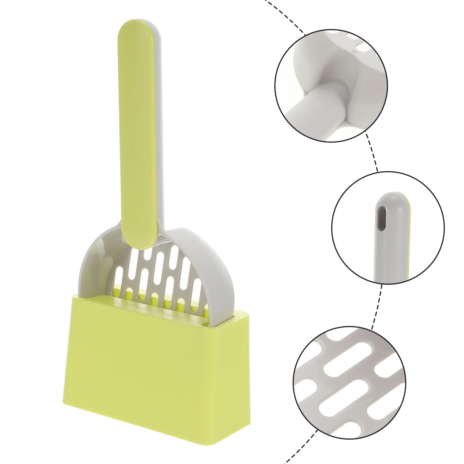 

Deep Cat Litter Scoop: 2pcs Durable ABS Litter Scooper Kitten Pooper Lifter with Holder 1 Set Green