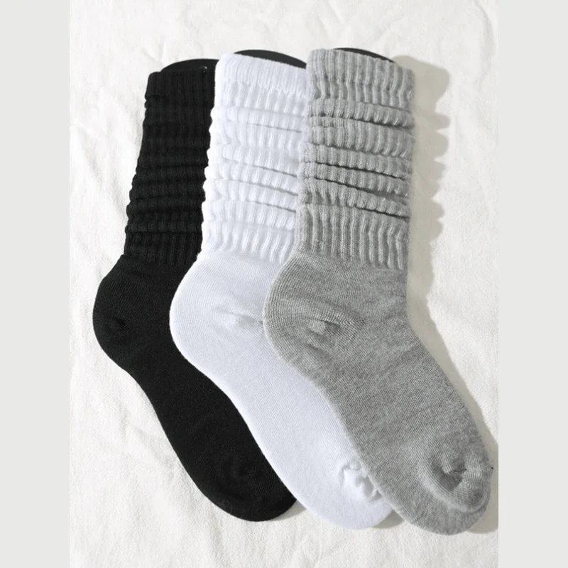 Training Socks 3 Pairs Pleated Mid Length Socks Women's Fashion Lolita Bubble Socks Comfort Non Pilling Autumn Versatile Girl Elephant