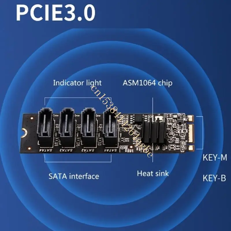 확장 카드 M.2 PCIE 4 포트 SATA3.0 M.2 SATA3.0 컨트롤러 승수 어댑터 T5UE