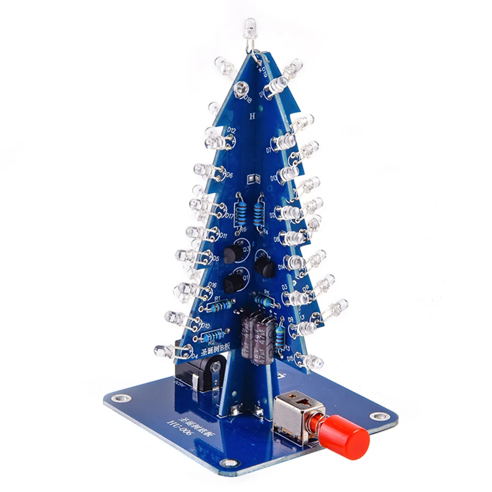 Kit d'arbre de noël clignotant LED, Kit électronique de bricolage, pratique de soudage électronique, apprentissage, arbre de noël 3D coloré
