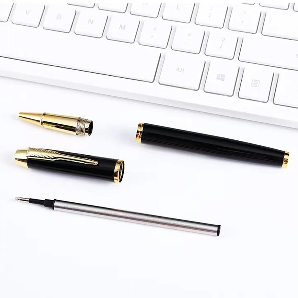 1+4Pcs Office School Ball Point Pen Metal Pen Luxury Metal Gel Pens & Refills Set Gift 0.5mm Blue Black Rollerball multifunction ballpoint pen,multifunctional pen,gel pens,ballpoint pen,ball point pen