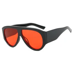 Luxury Oversized Pilot Sunglasses with Windproof Trendy Shades (Red)