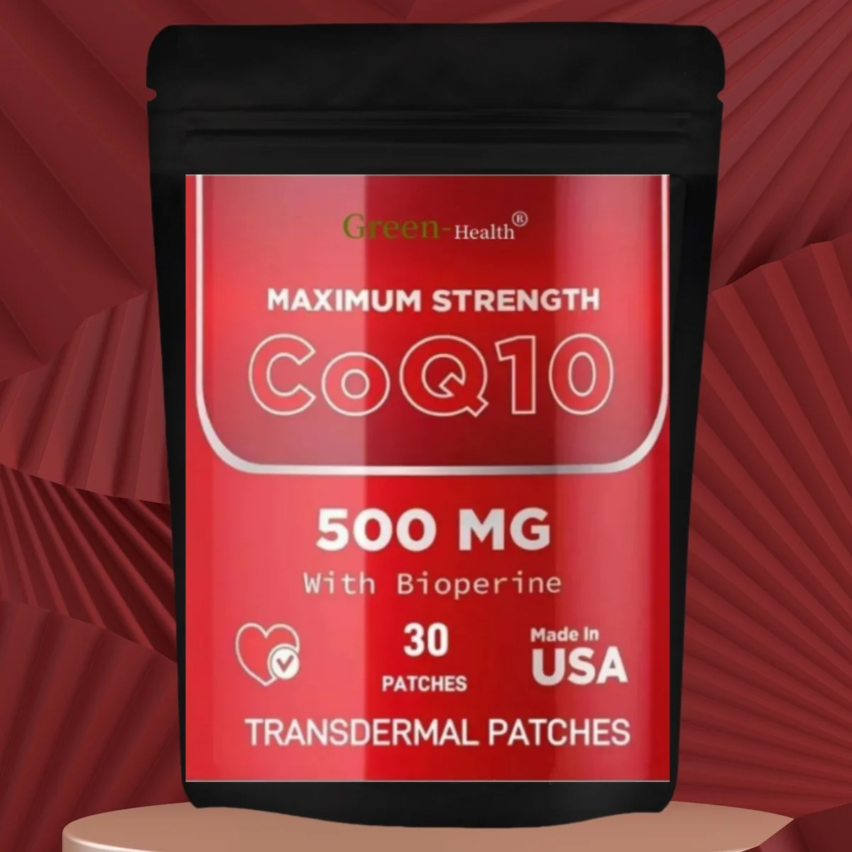 رقع CoQ10 عبر الجلد لدعم الطاقة، 30 رقعة، مستلزمات الصحة والجمال لمدة شهر واحد