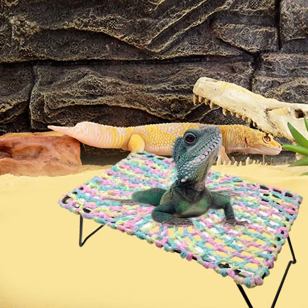 

Handwoven Lizard Nest for Bearded Dragons Handmade Cotton Rope Bed for Hand-woven Lizard Bed Hammock Stable for Pet for Hamsters