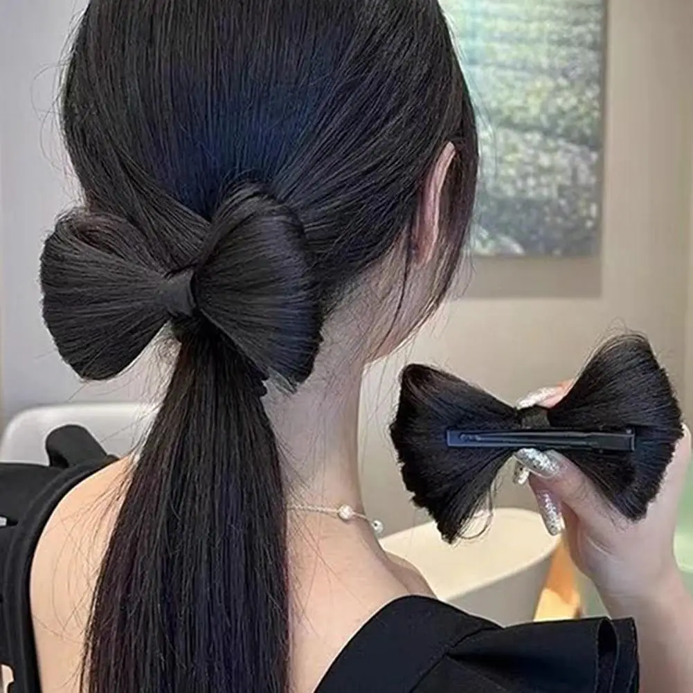 헤어핀 사실적인 부드러운 3차원 착용하기 쉬운 재사용 가능한 3D 소녀용 리본 가발 헤어핀 인공 헤어 리본 헤어 클립 90
