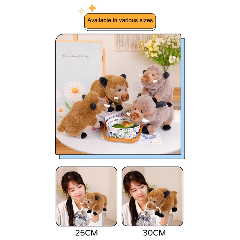 25/30cm 시뮬레이션 멧돼지 플러시 장난감 귀여운 소파 쿠션 홈 장식 사랑스러운 인형 장난감 어린이 선물