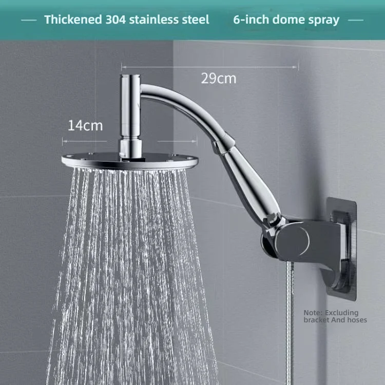 Bathroom High Pressure 6 /8 Inch Square/Round Rainfall Shower Head 360° Rotation Sprayer Hand Held Shower Head Accessories