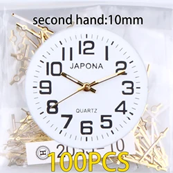 100 - Piece Gold and White Watch Hands Set - Premium Watch Pointers (Second hand 10mm)