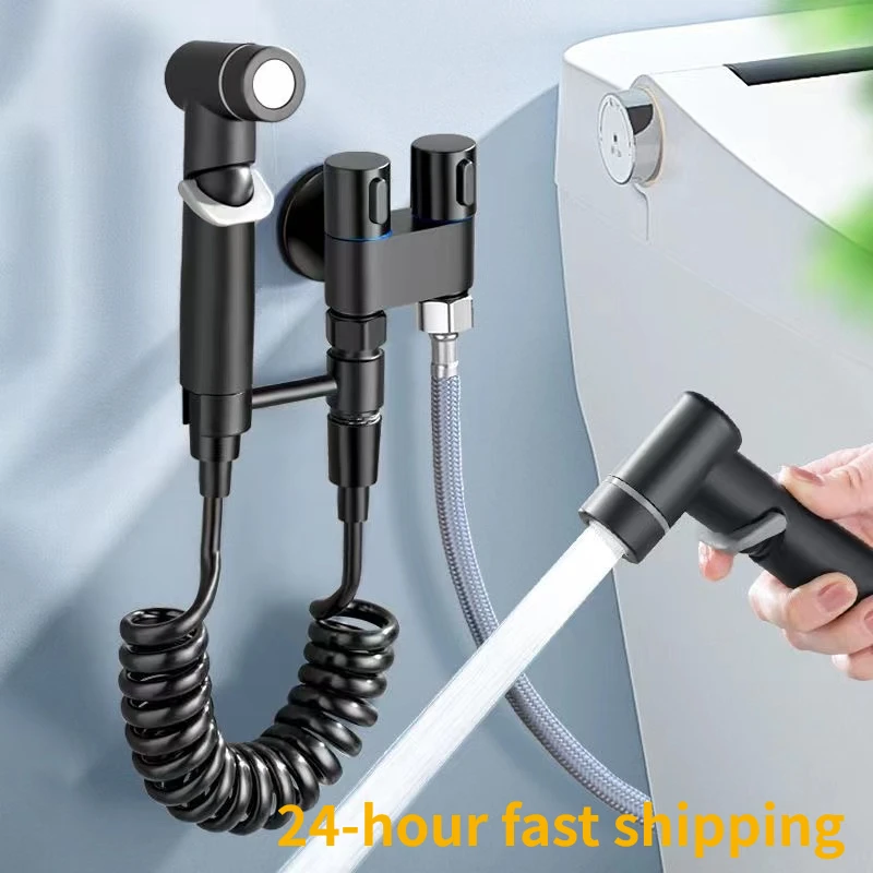Hygienic-Shower-for-Bathroom-Toilet-Bidet-Shower-Head-Double-Outlet ...