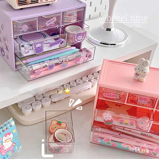 Kawaii Makeup Organizer Cute Storage Box For Cosmetics, Jewelry