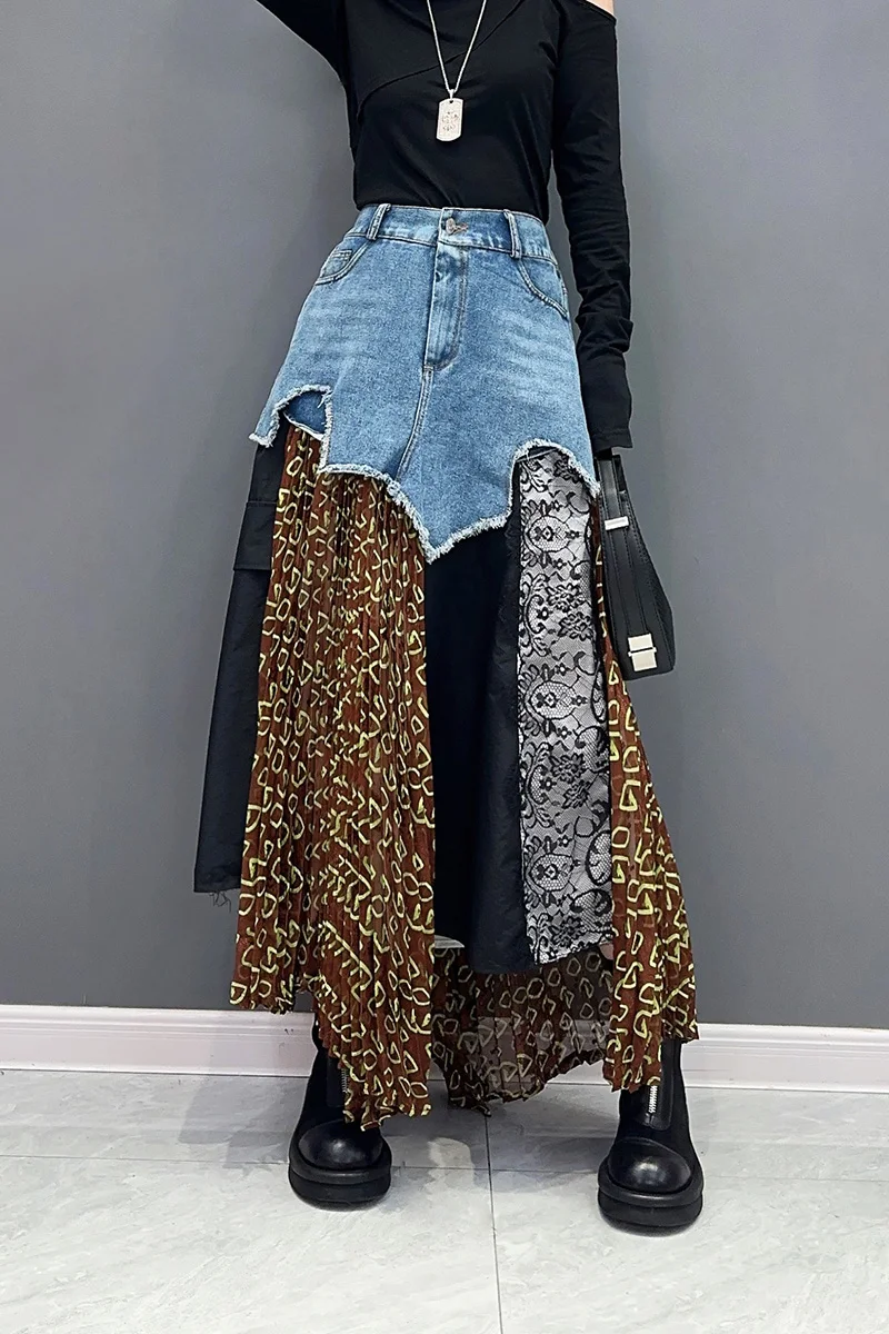 Calça Velha CalÇa Jeans Transformada Em Saia 2022 Outono Inverno