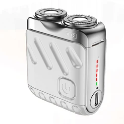 Compact Dual - Head Waterproof Rechargeable Electric Shaver (Silver)