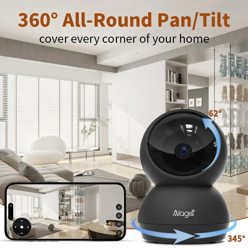 2K 3MP HD Indoor Home Smart Security Camera for Baby/Elder/Pet/Nanny,With Real-time APP Alert,2-Way Audio,Human body detection 2