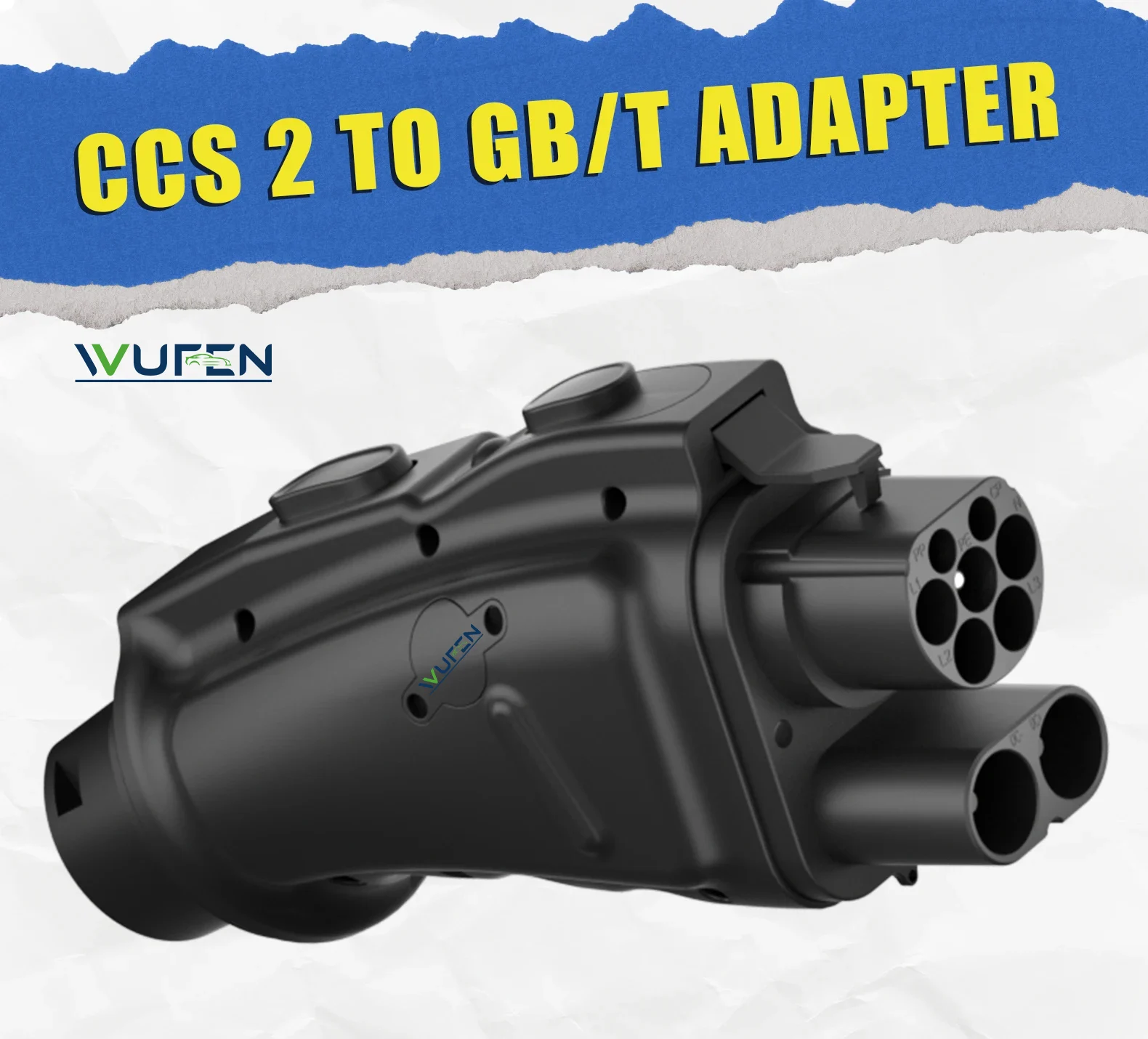 

WUFEN CCS2 to GB/T charging adapter 200KW 200A DC EV Charger ccs 2 Connector Electric Vehicle Ccs2 To Gbt Adapter for tesla BYD