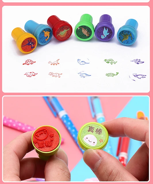 10pcs Children stamp Baby Toys Smiley Face Seal Assorted Self-ink Stamps Scrapbooking DIY Toys Children Toy Seal Stamps for Kids 5