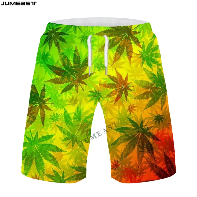 Jumeast Y2k Men Women 3D Printed Hip Tobacco Weeds Leaves Shorts Trunks New Quick Dry Beach Casual Sweatpants Short Pants