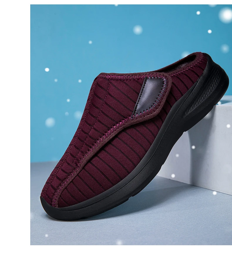 Frauen Winter Hausschuhe Warme Plüsch Breite Füße Geschwollene Indoor Hause Hausschuhe Damen Daumen Eversion Anpassung Diabetiker Schuhe Große Größe – Detail 30