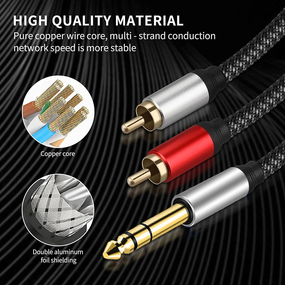  - RCA  ø ̺,  TRS ׷ ÷-RCA  ̺ ׼, 6.35mm, 1/4 ġ
