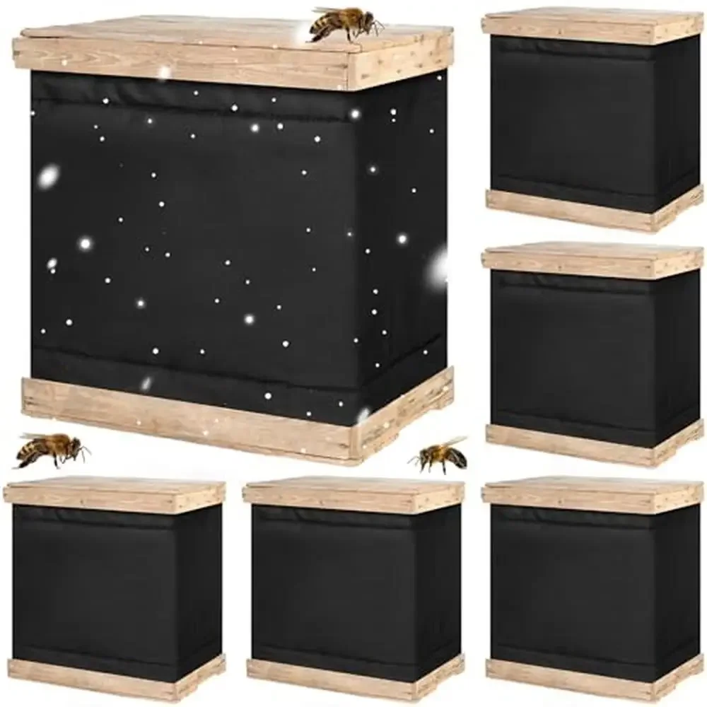 6 Pack Winter Bee Hive Protection Cover Insulation Wraps Windproof Oxford Beekeeping Beekeeper Hive Cozy Wrap Beehive Warm