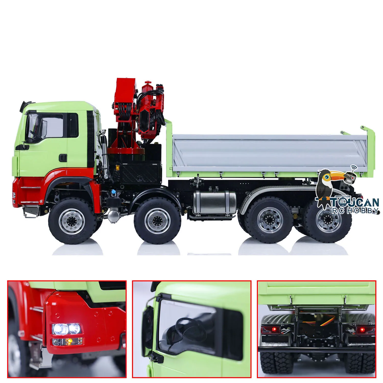 LESU 1/14 8X8 RC Hydraulic Dump Truck for Pl18Ev Remote Control Crane Dumper Painted Assembled Toy for Boy Thzh1439 3