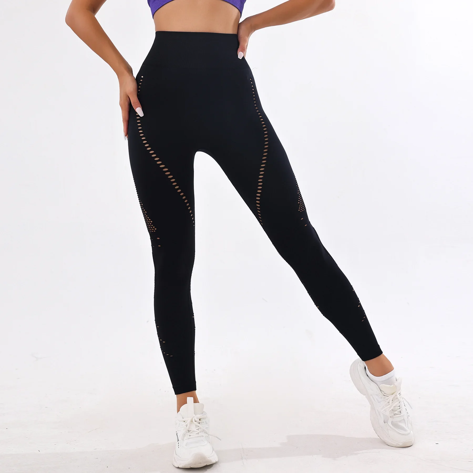 Hollow Out Leggings Sports Yoga Pants Peach Hip Sportswear Gym Fitness Training Athletic Workout Tights Running Leggings Pants