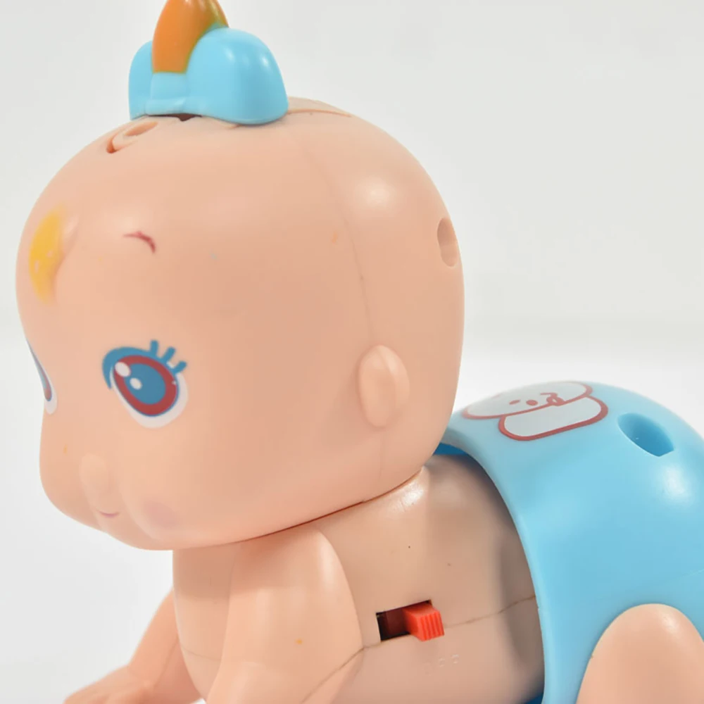 JJ Lovely Crawling Baby Funny Boy with Music Laughing Saying Dad and Mama Cherubic Doll Size 4.5 Inches