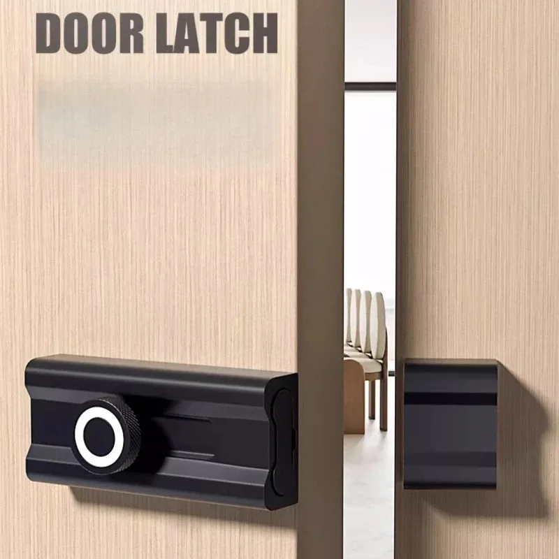 Durable Anti-theft Luminous Door Buckle Aluminum Alloy Security Sliding Door Bolt No Punching Door Buckle Guard