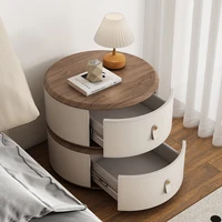 Table De chevet De Style rond, Design esthétique, moderne, gain De place, meubles De chambre à coucher élégants Premium 2