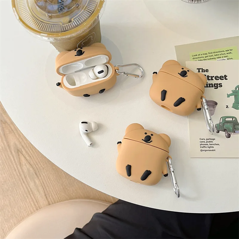 

3D Cute Bear Case for AirPods Pro2 Airpod Pro 1 2 3 Bluetooth Earbuds Charging Box Protective Earphone Case Cover
