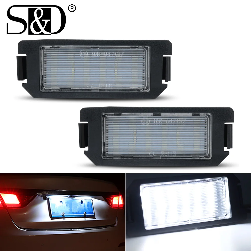 

2Pcs LED Car Number License Plate Lights For Hyundai I20 Veloster Terracan HP Coupe GK Lamps Canbus 12V For Kia Picanto Rio Soul