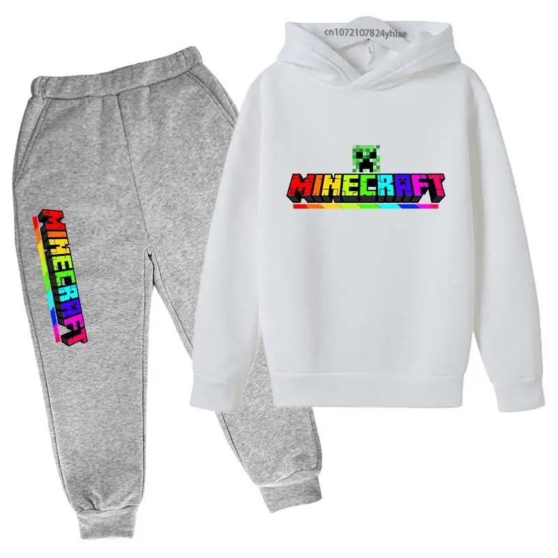 thumbnail image 1 of Conjunto de 2 piezas con capucha y pantalones de jogging para niños de 2 a 13 años, ropa informal con estampado de dibujos animados, para primavera y otoño, 1 of 5