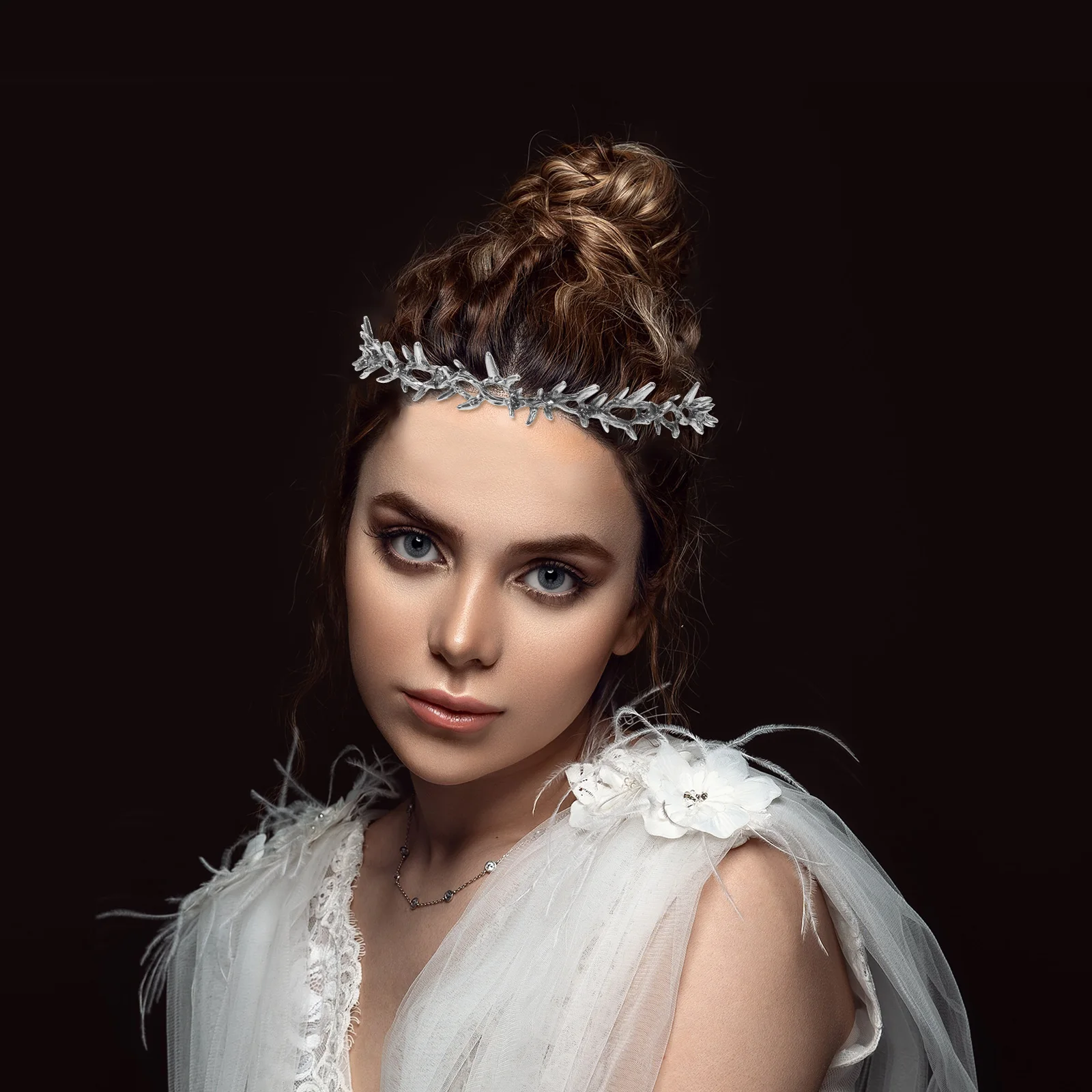 Crown of Thorns Party Hair Accessoryvintage Silver Bride Headband Prom Metal Tiaras stage perform prop Women Wedding 3