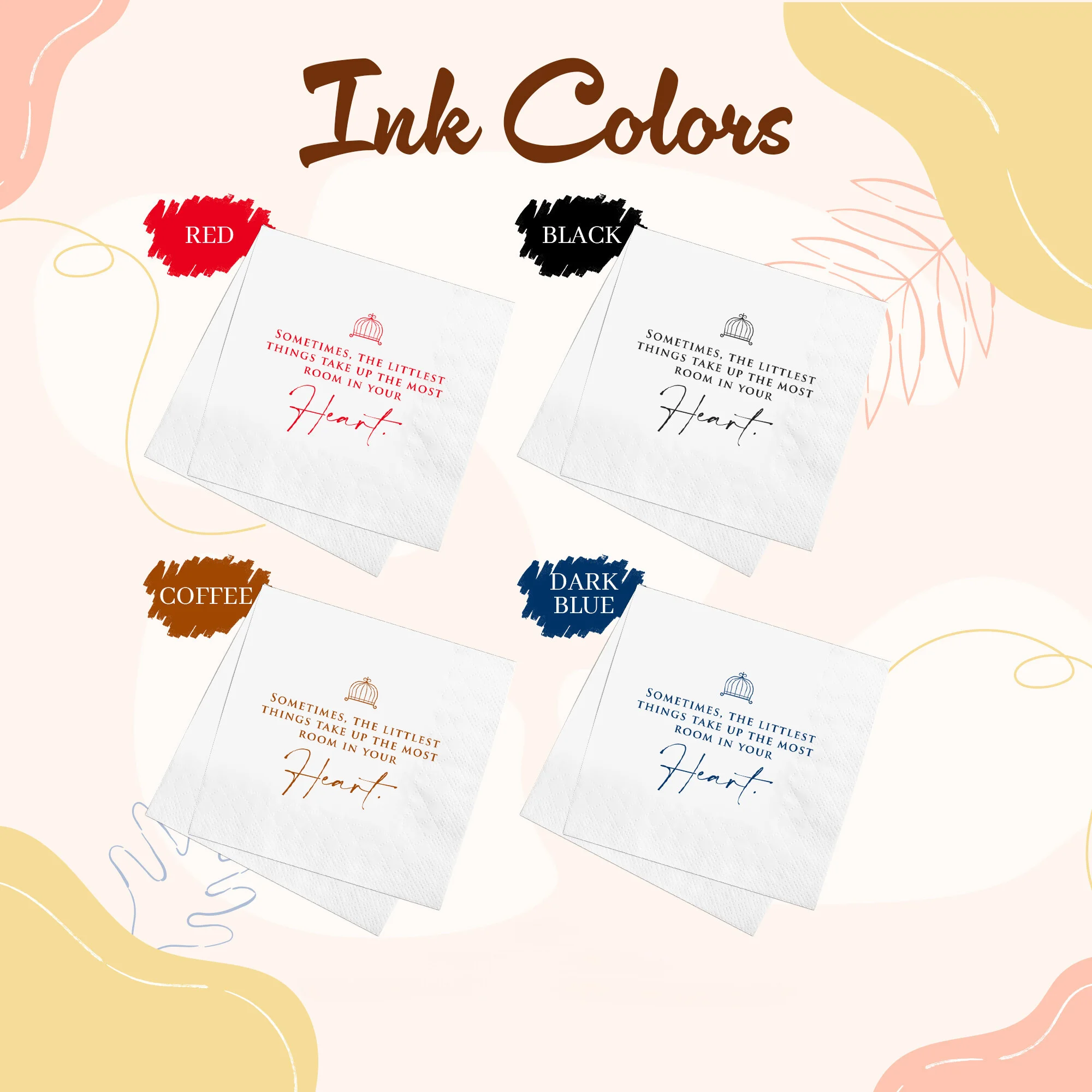 Personalized Wedding Paper Napkins Multi-colored Monogram Printed Napkins For Cocktail Party Anniversary Christmas Decor paper napkins