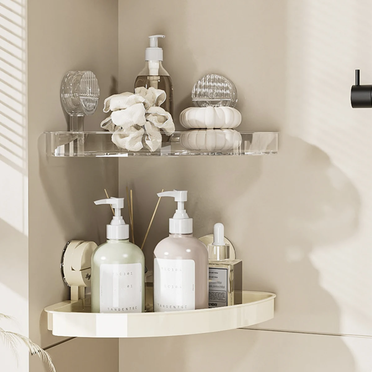 Storage Rack Bathroom Shelf Rack Bathroom Storage Rack Wall Shelf Organizer Wall Shelf Triangle Storage Rack Bathroom Accessories Bathroom Organizer Suction Cup without Punching Corner Shelf Storage Rack