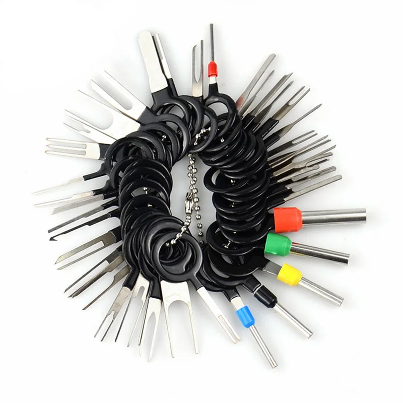 3/8/11/18/38pcs Car Terminal Removal Tool Wire Plug Connector Extractor Puller Release Pin Extractor Kit For CarPlug Repair Tool terminal removal kit car terminal extractor car repair tool terminal removal tool car terminal puller electrical connector pin removal kit