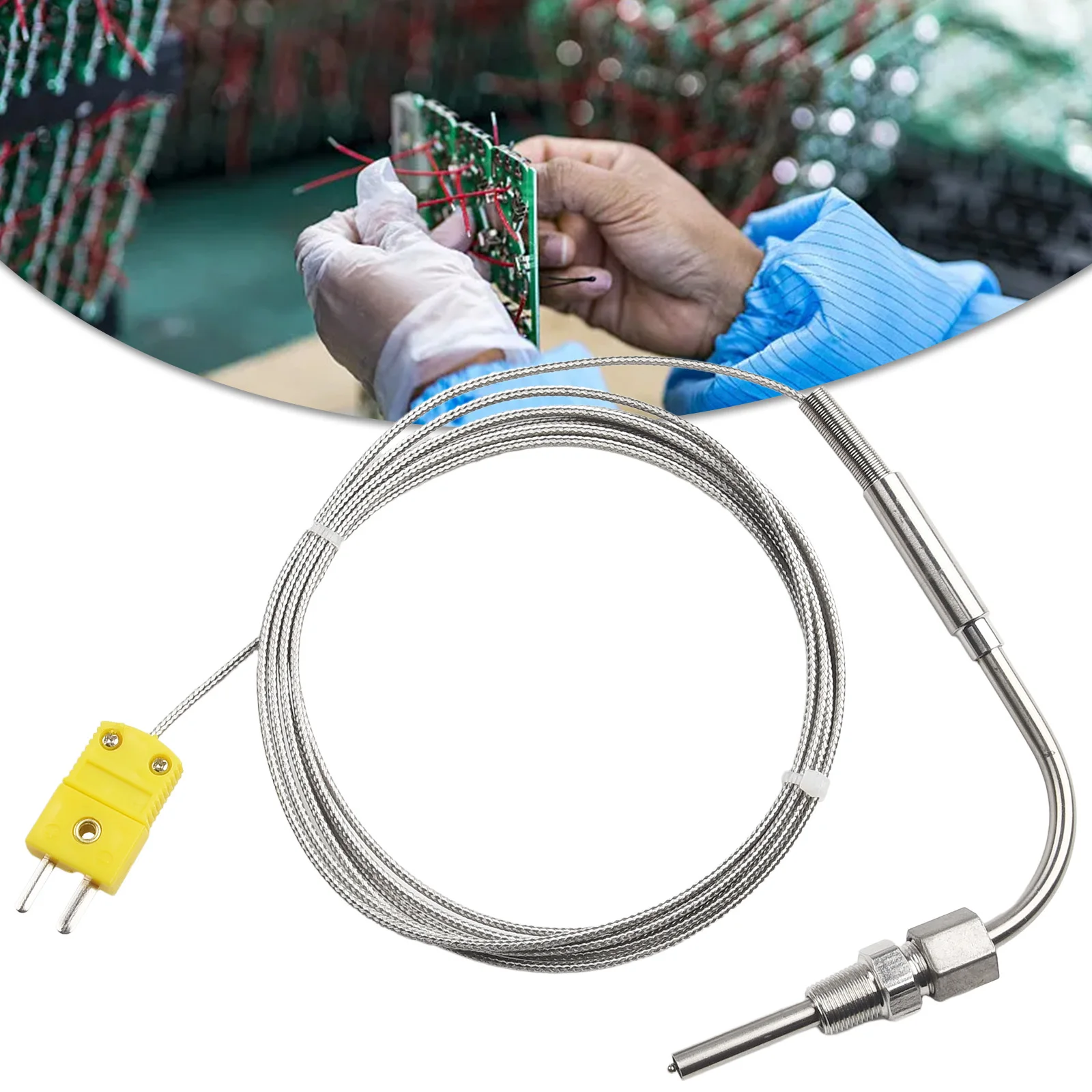 

EGT K Type Thermocouple Exhaust Probe High Temperature Sensors 1/8" NPT Threads 2m Cable Adjustable Pressure Lock