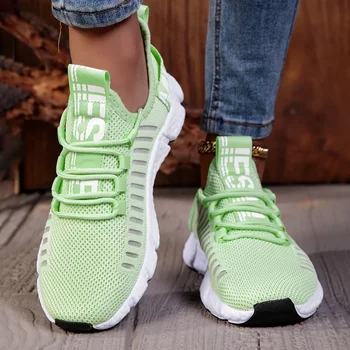 رائجة البيع أحذية رياضية الوردي شبكة خفيفة الوزن لينة وحيد الركض حزام تنفس موضة حجم 36-44 أحذية رياضية نسائية للجنسين التنس 6