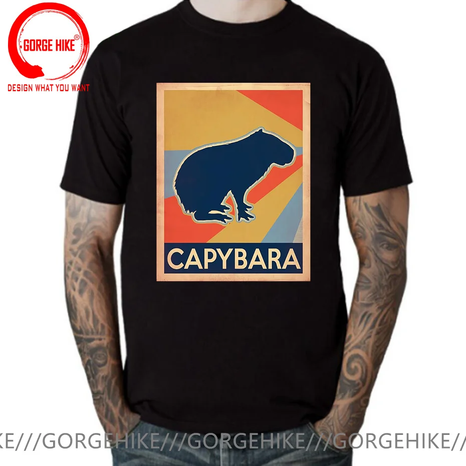 

Винтажная стильная футболка капибара, забавная Милая Подарочная футболка капибара, футболка на заказ, мужские свитшоты на новый год, футболка с 3D принтом