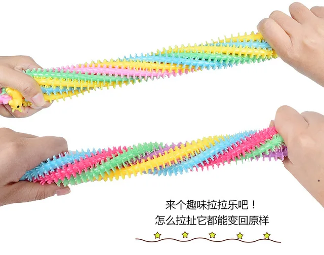 30-3PCS Funny Unicorn Pull Worm Noodle Fidget Toys Stretch String TPR Rope Anti Stress Toys String Stress Relief Autism Vent Toy 5