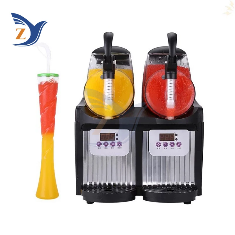Slush Cold Drink Snow Melt Machine Double Cylinder Commercial Pellet Juice Beverage Automatic Mixing Smoothie Milk Tea Smoothie 5