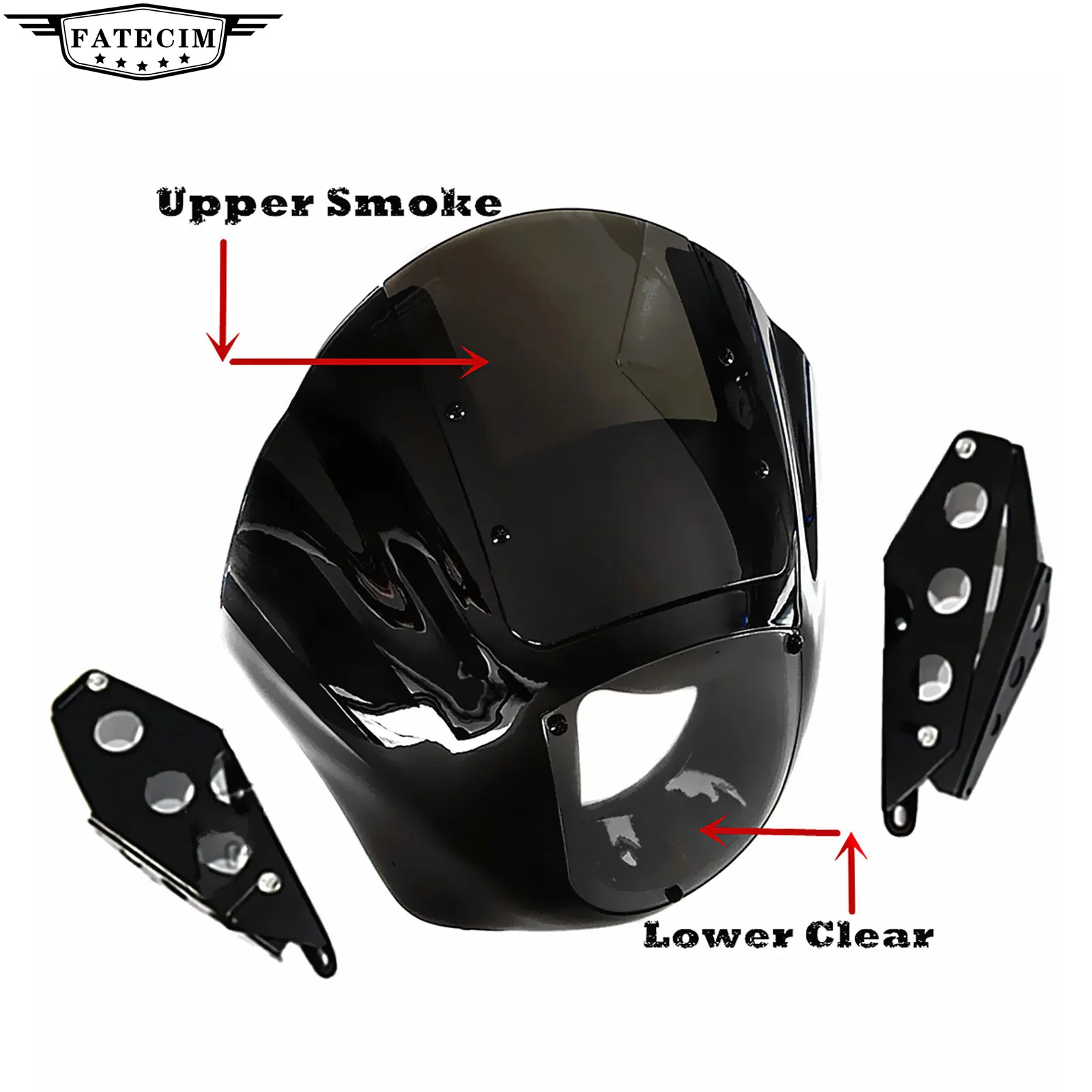 Black ABS Quarter Fairing with Clear PC Windshield for Harley 86-94 FXR and 95-05 Dyna Models