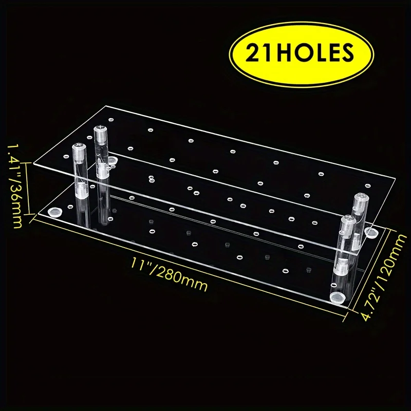 케이크 팝 거치대, 21 홀 롤리팝 랙, 투명 아크릴 케이크 팝 스탠드 디스플레이, 웨딩 샤워, 생일 파티, 1 개