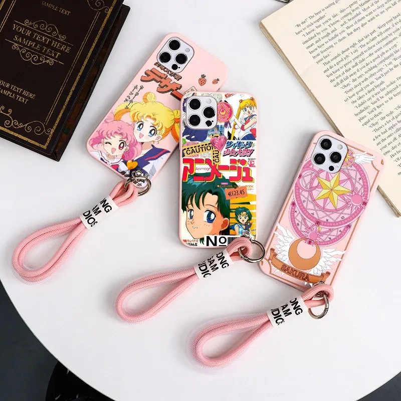 Силиконовый ТПУ чехол Lanyard для Samsung Galaxy A23 S21 S20 FE S22 Ultra S10 S9 Plus M12 M31 M52 Note 8 S10e S8 Сейлор
