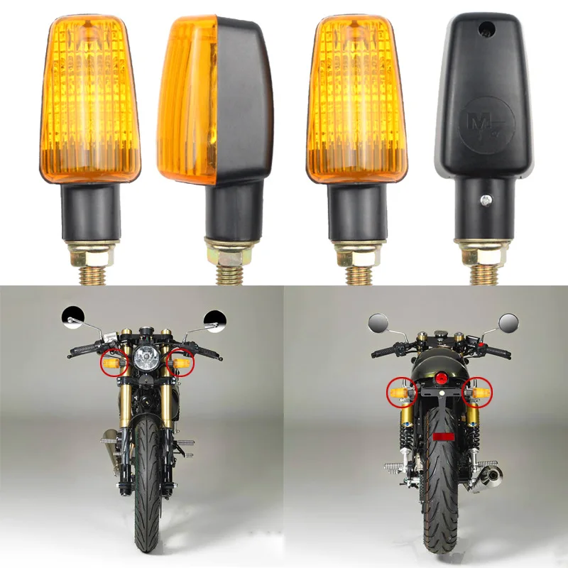 รูปสินค้า หลอดไฟเลี้ยวสีเหลืองอำพัน 4 ชิ้น สำหรับรถจักรยานยนต์ 12V