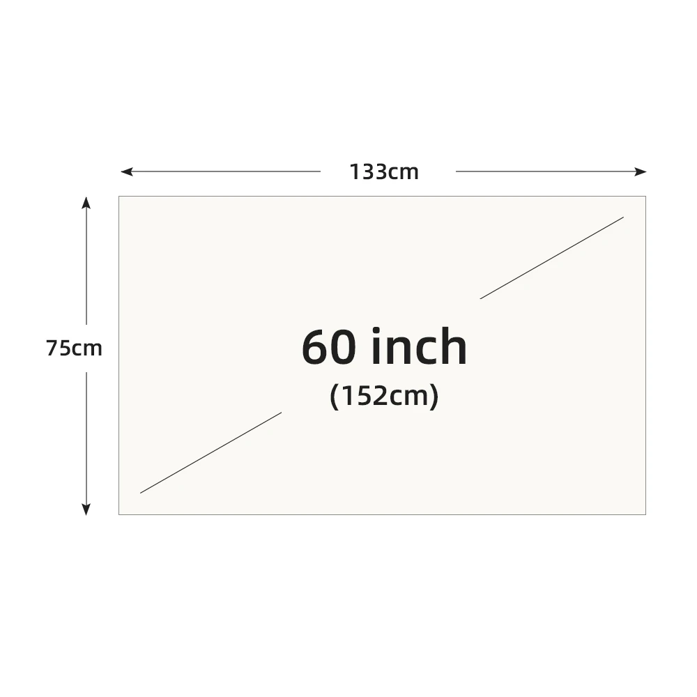 Premium Anti-Light Reflective Projector Screen for Home Theatre, White Grid, 16:9 Aspect Ratio, Multiple Sizes Available