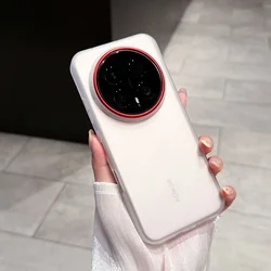 Frosted Translucent Matte Case with Metal Camera Ring Protective Cover - Honor 500 Pro (Red no Magnetic)