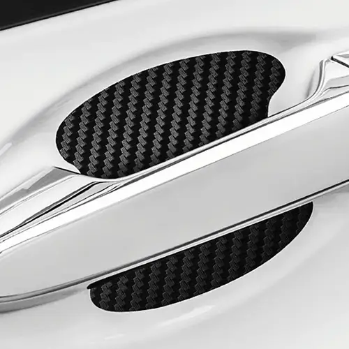 4pcs/Set Universal Car Door Handle Bowl Scratch Protective Sticker Automobiles Door Handle Carbon Fiber Protector Accessories - Image 3
