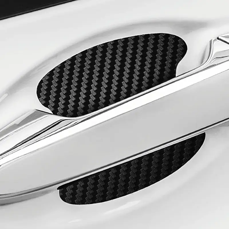 4pcs/Set Universal Car Door Handle Bowl Scratch Protective Sticker Automobiles Door Handle Carbon Fiber Protector Accessories - Image 3