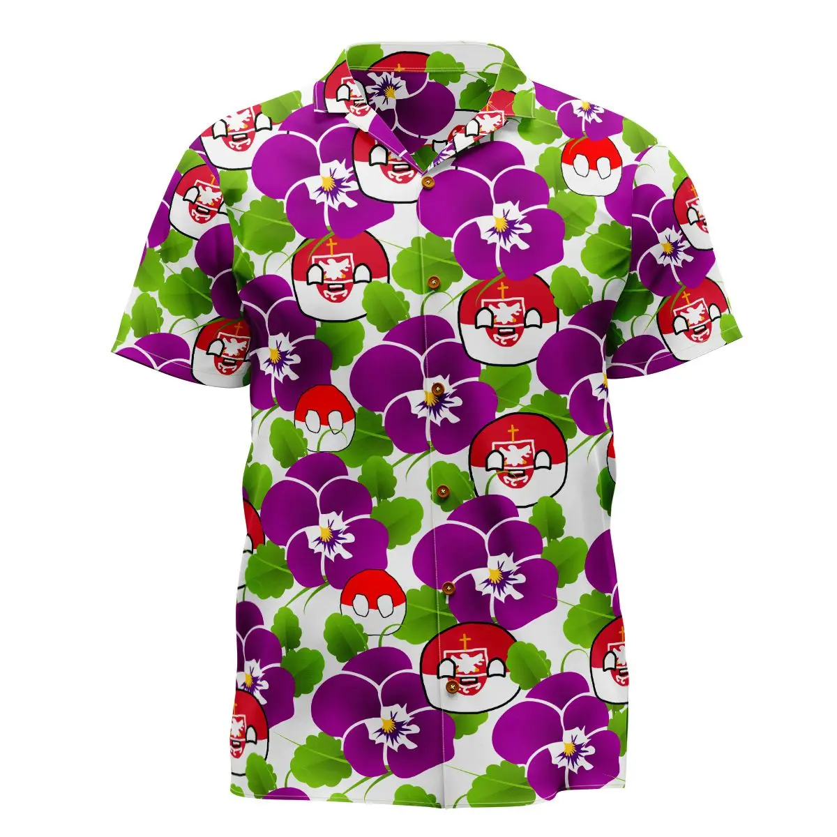 

Jumeast Polandball Pansy цветок Мужская гавайская рубашка Канадский кленовый лист пейзаж узор рубашки унисекс мешковатая одежда футболка